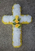 Cross in Silk Flowers
