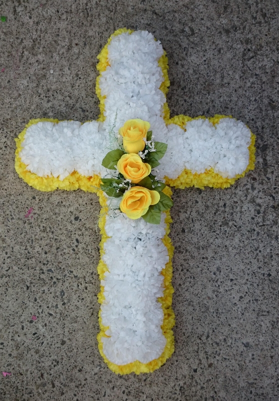 Cross in Silk Flowers